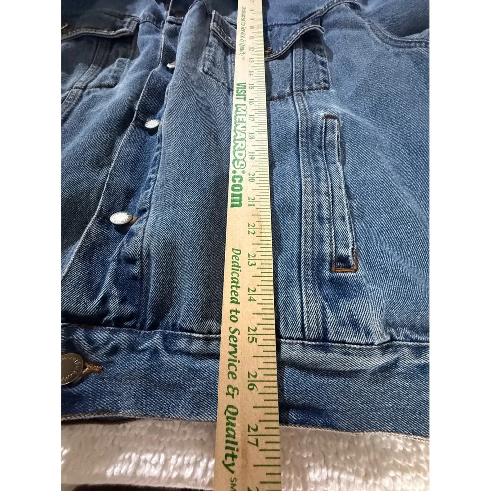 Wrangler Hero‎ Mens Blue Denim Trucker Jacket Medium Wash Cotton XL 21154